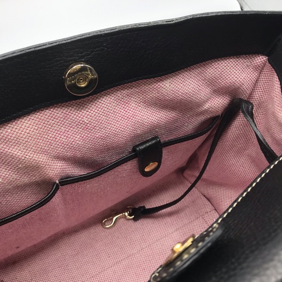 Classic Black Leather Dooney & Bourke Satchel - Picture 6 of 7